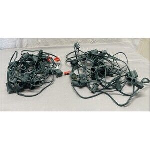 C7 Light Strand 100FT Outdoor String Lights 50' Each Lot of 2 Christmas Works!